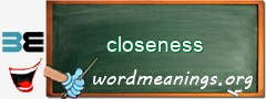 WordMeaning blackboard for closeness